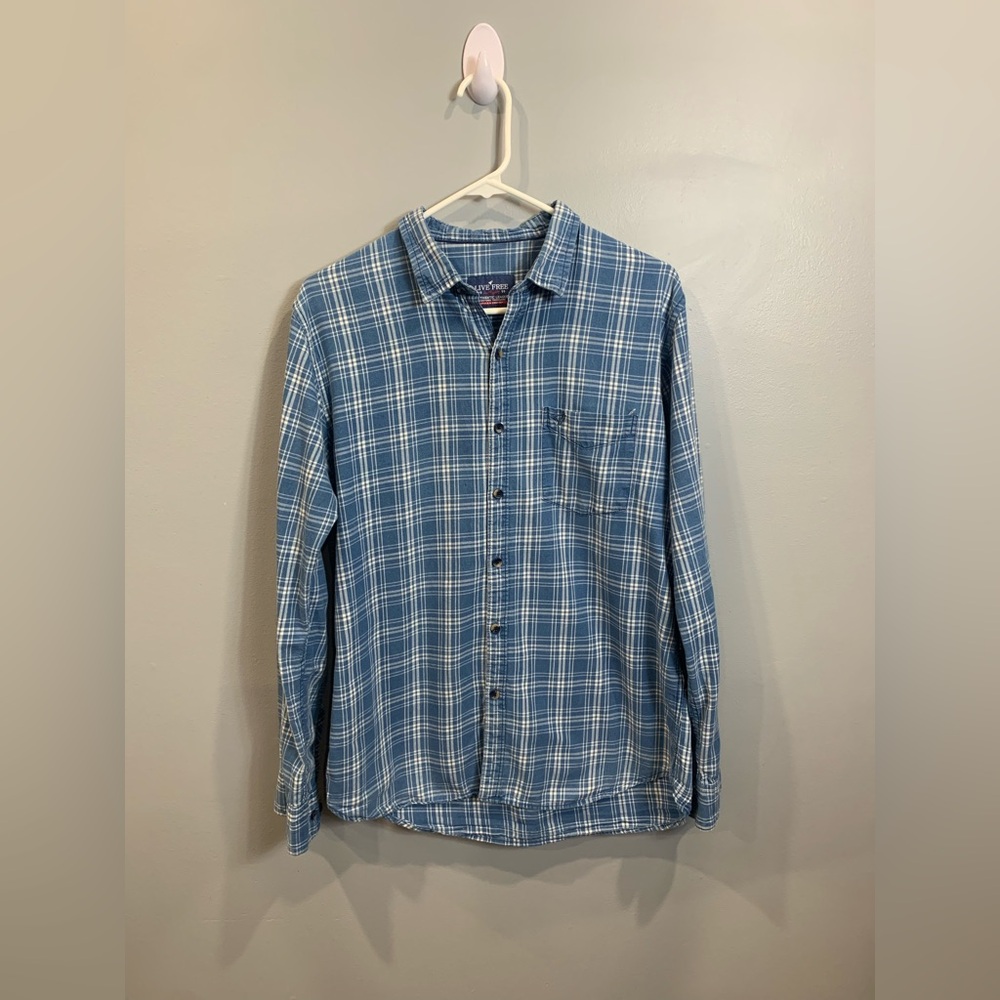 Live Free Men’s Blue Plaid Shirt